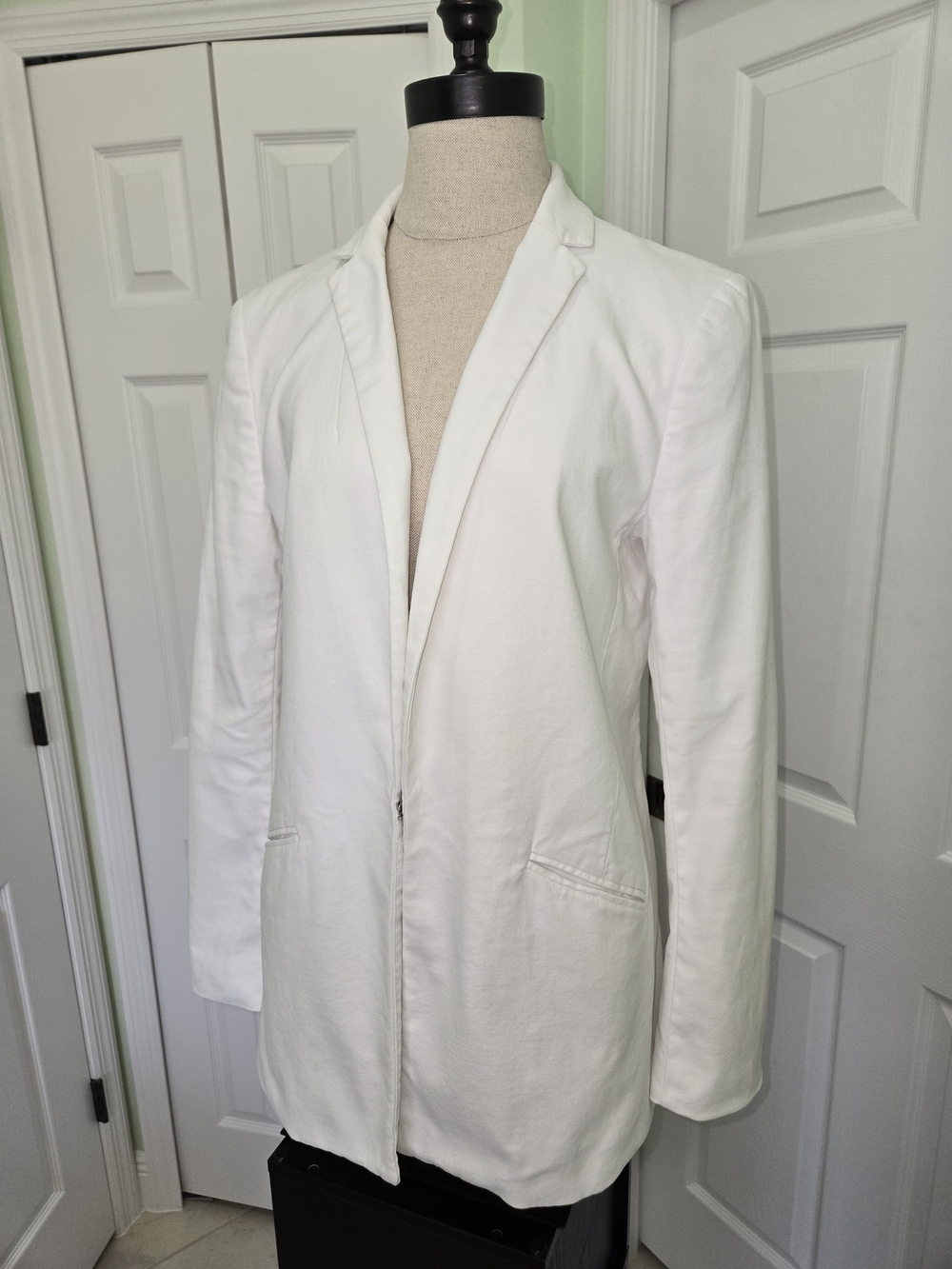 Banana Republic White Longline Blazer Resort Summer White Party